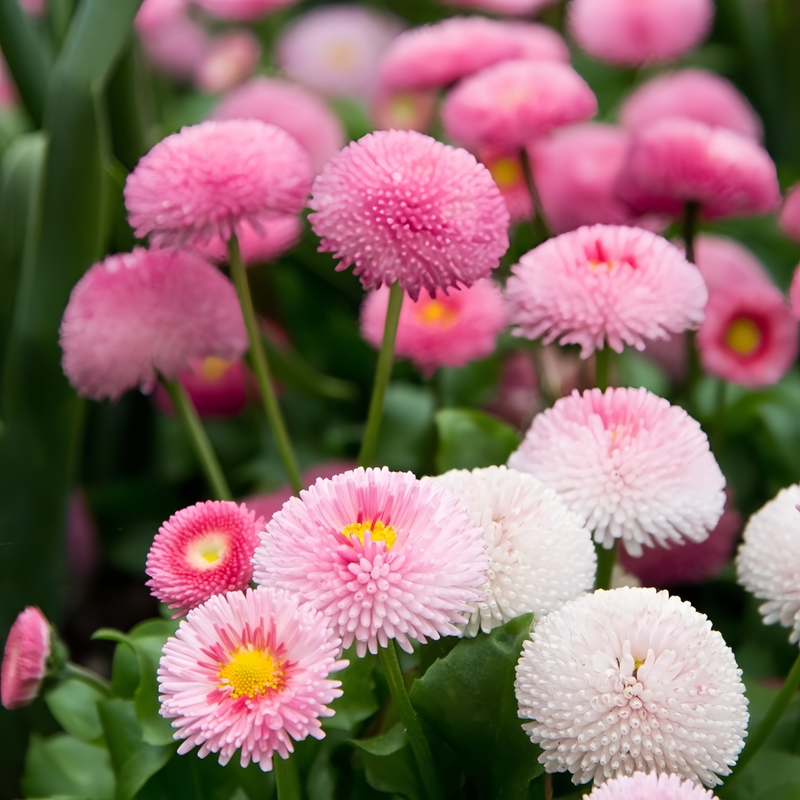 Red White English Daisy Seeds
